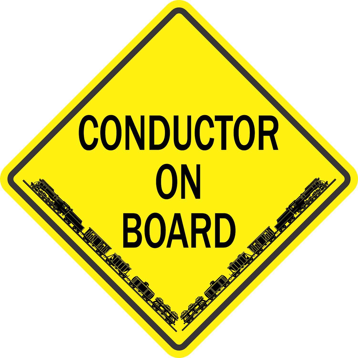 StickerTalk Train Conductor On Board Magnet, 5 inches by 5 inche