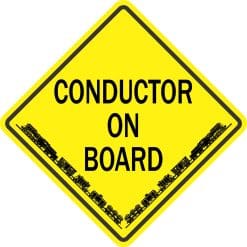 5in x 5in Train Conductor On Board Sticker