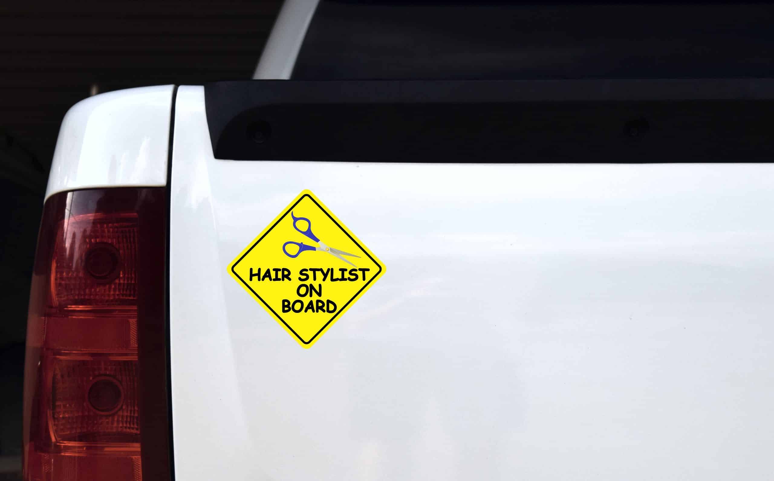 6in x 6in Hair Stylist On Board Sticker - Image 4