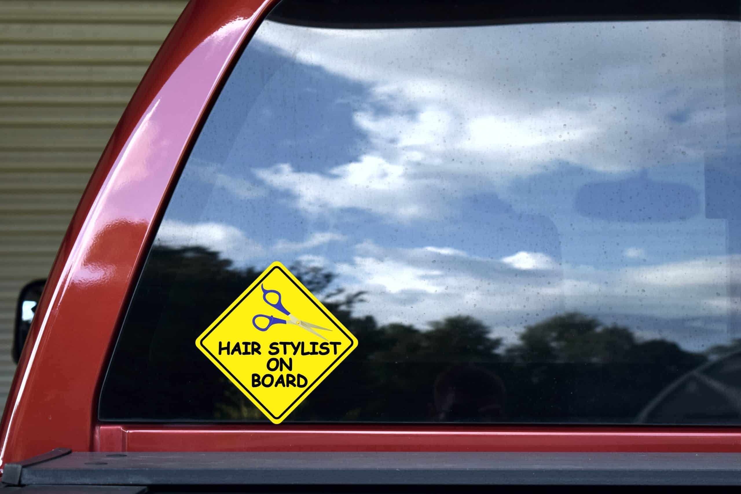 6in x 6in Hair Stylist On Board Sticker - Image 5