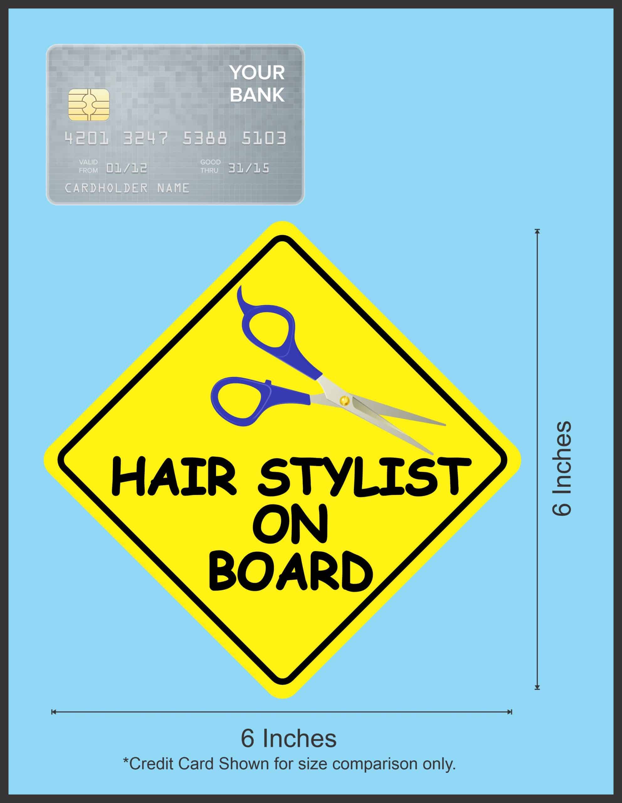 6in x 6in Hair Stylist on Board Magnet - Image 4