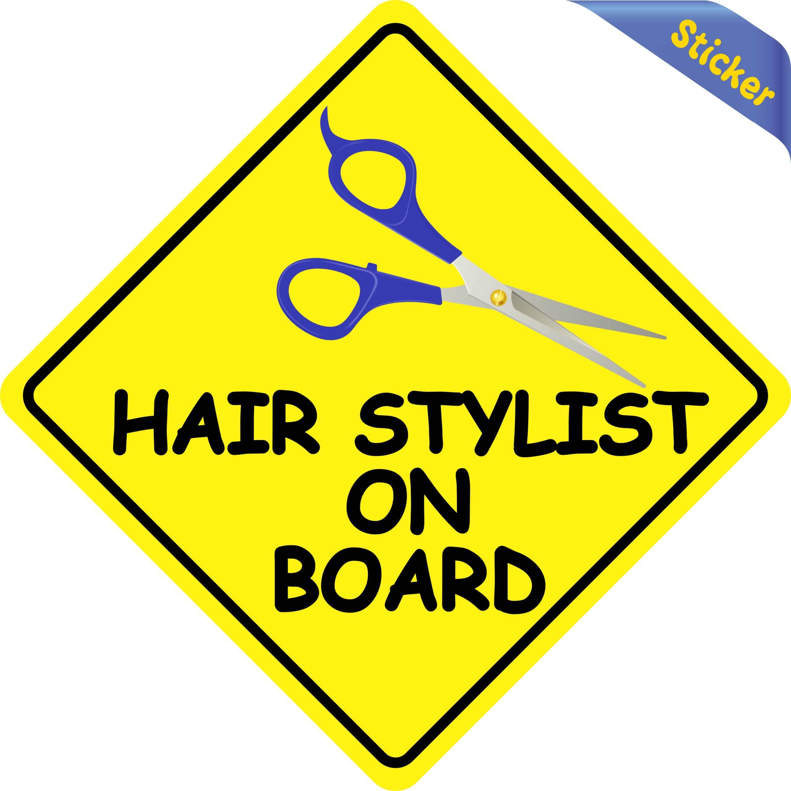 6in x 6in Hair Stylist On Board Sticker - Image 2