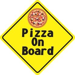 6in x 6in Pizza On Board Sticker