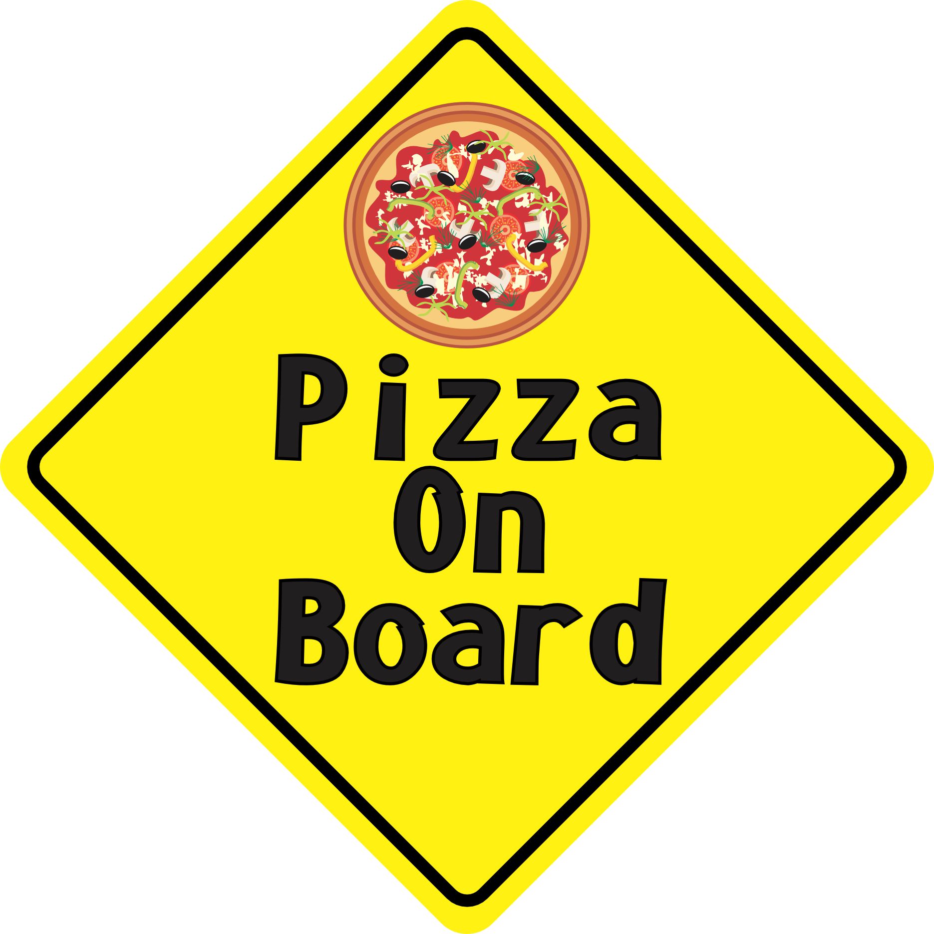 6in x 6in Pizza On Board Magnet