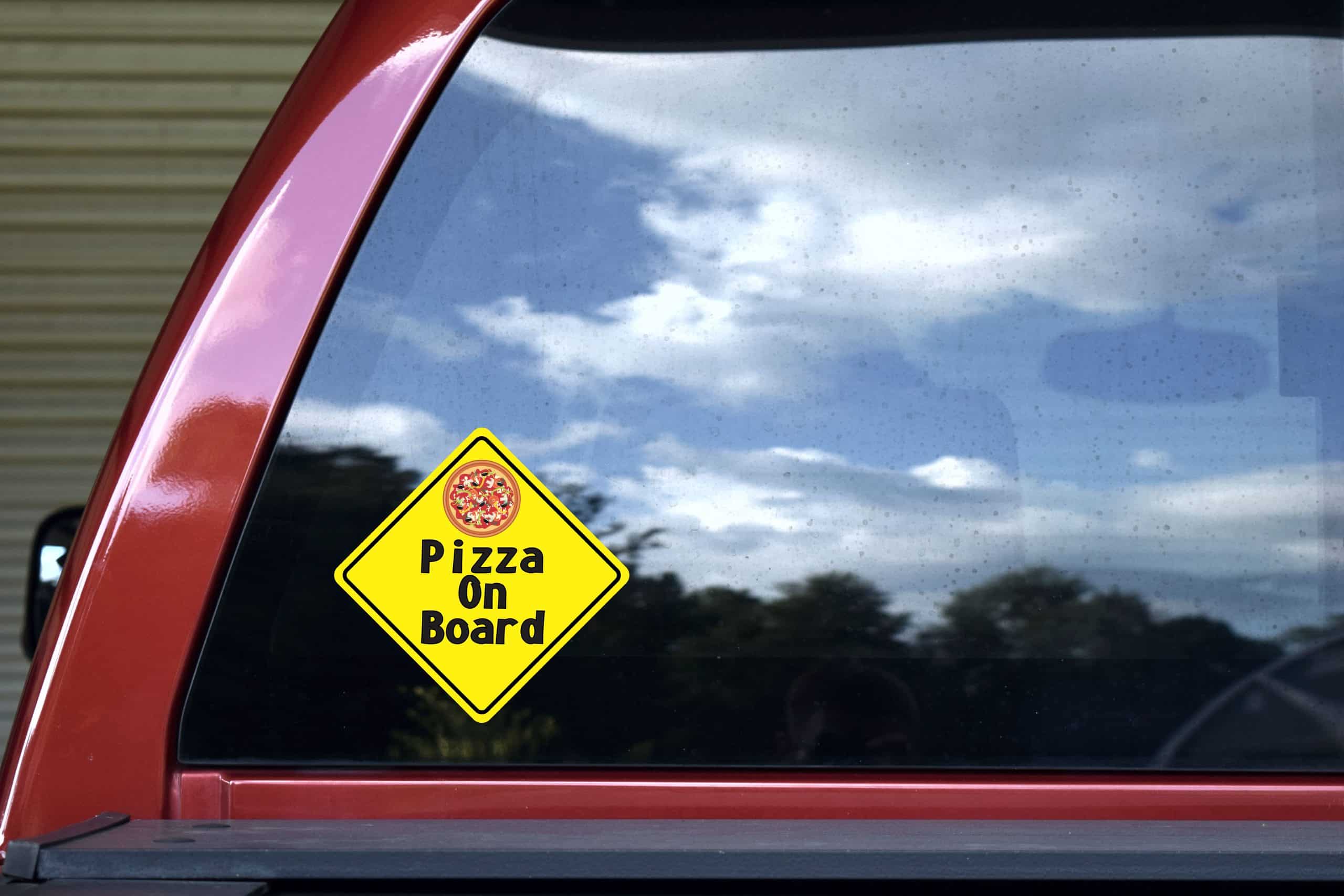 6in x 6in Pizza On Board Sticker - Image 5