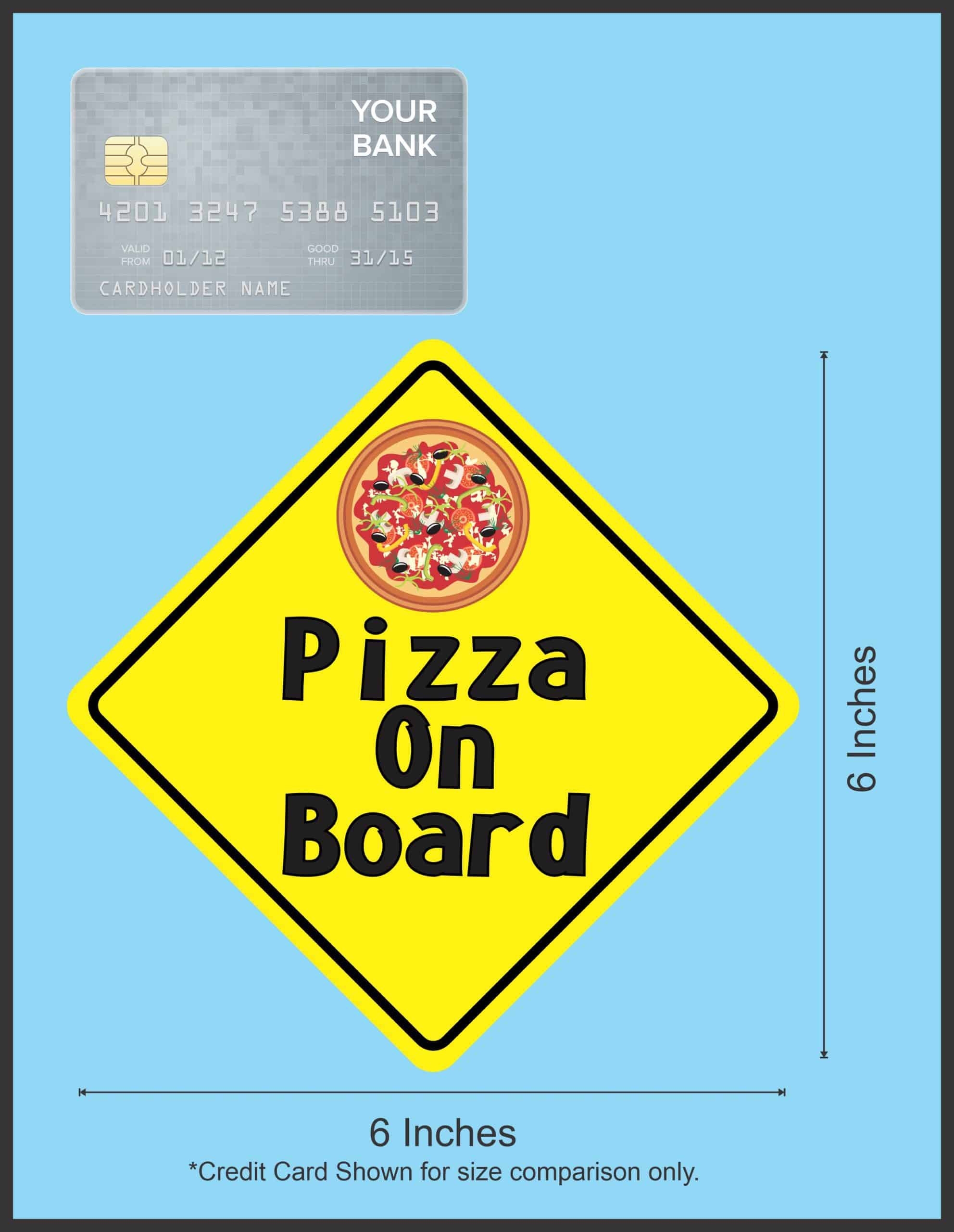 6in x 6in Pizza On Board Magnet - Image 4