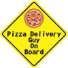 6in x 6in Pizza Delivery Guy On Board Magnet