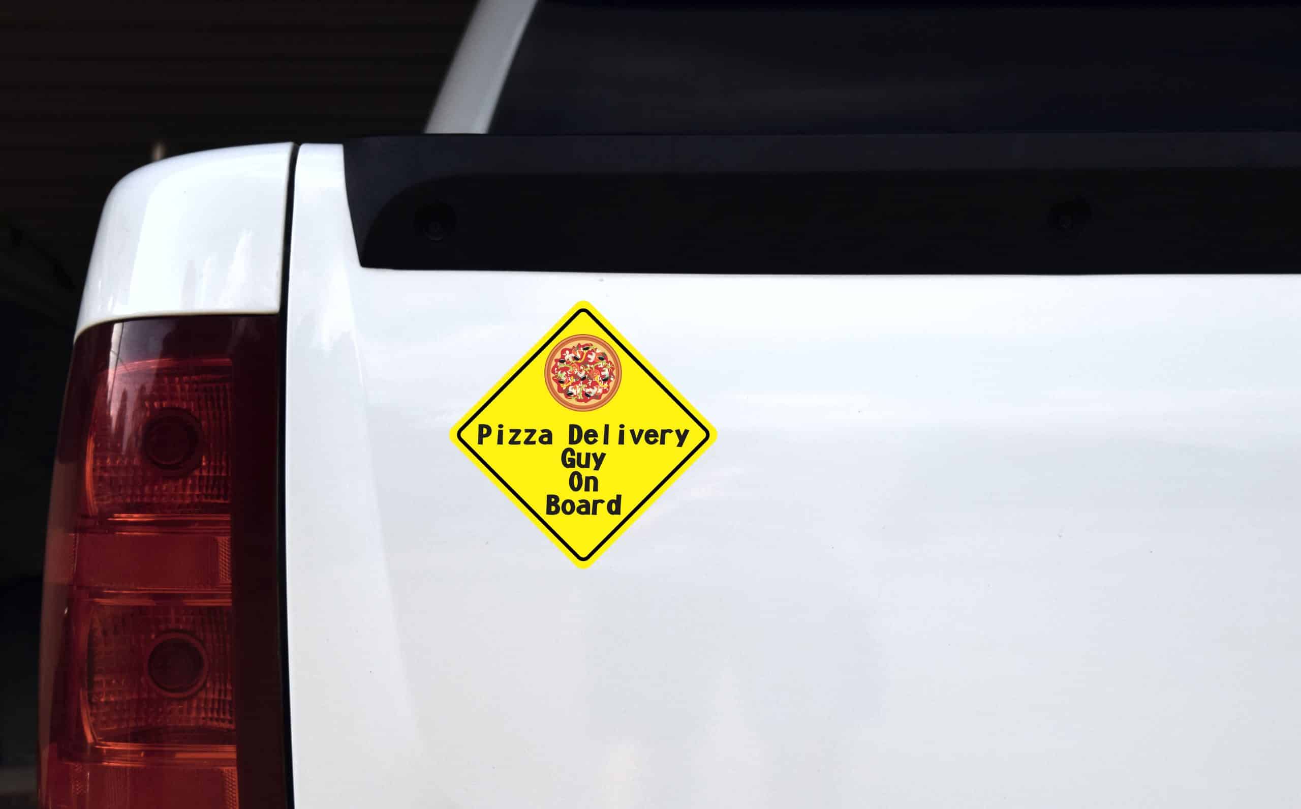 6in x 6in Pizza Delivery Guy On Board Magnet - Image 3