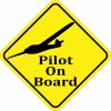 Small Plane Pilot On Board Sticker