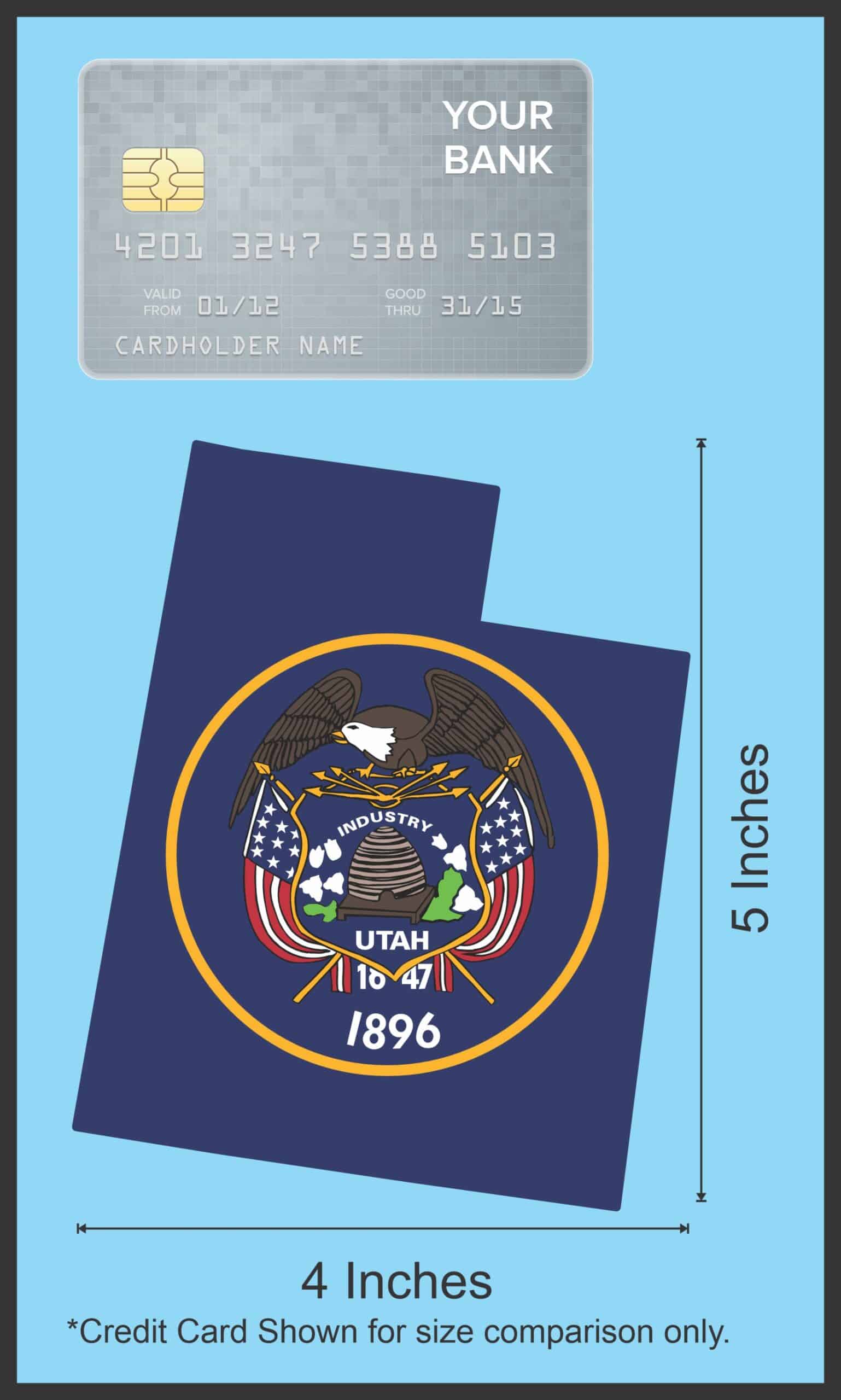 StickerTalk Die Cut Utah Flag Vinyl Sticker, 4.5 inches x 3.5 inches