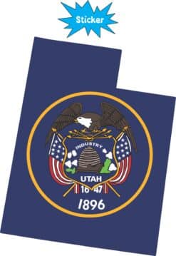 StickerTalk Die Cut Utah Flag Vinyl Sticker, 4.5 inches x 3.5 inches