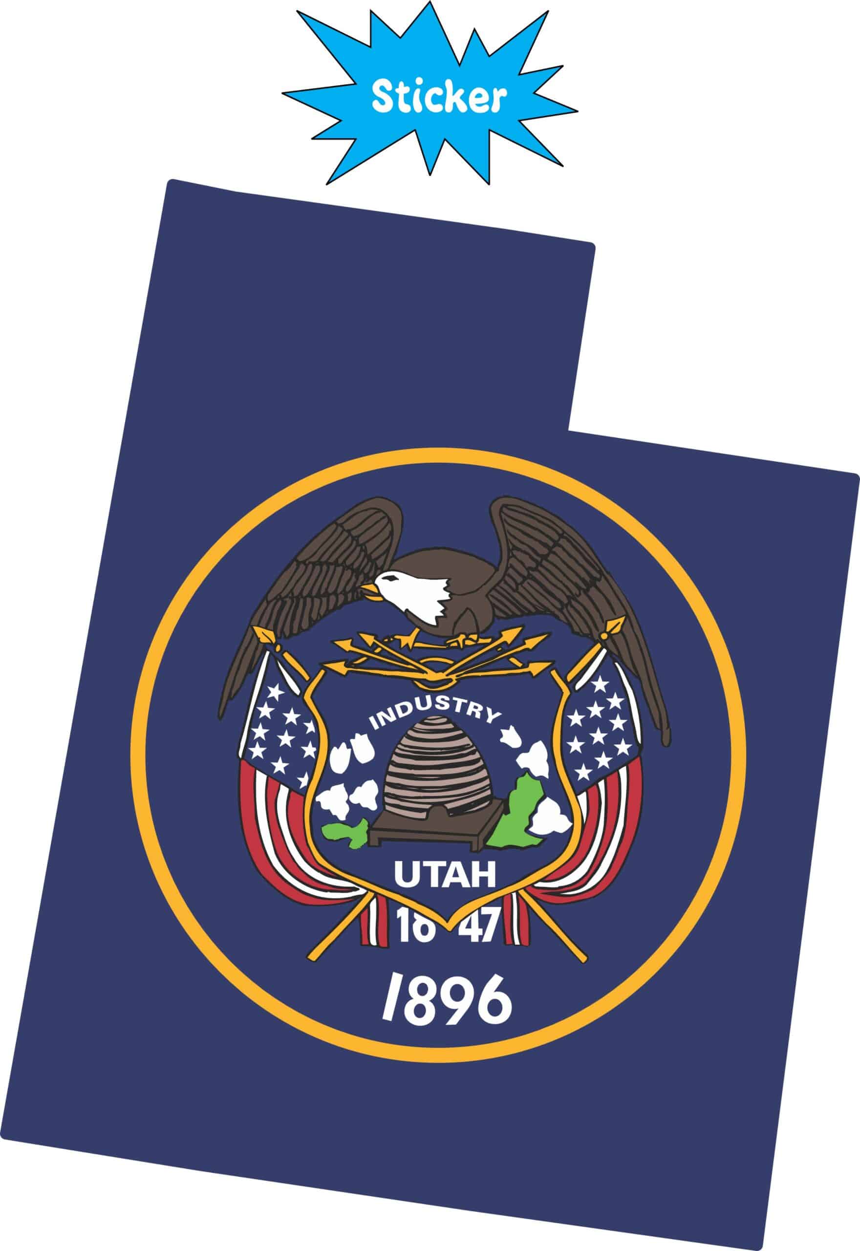 StickerTalk Die Cut Utah Flag Vinyl Sticker, 4.5 inches x 3.5 inches