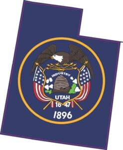StickerTalk Die Cut Utah Flag Vinyl Sticker, 4.5 inches x 3.5 inches