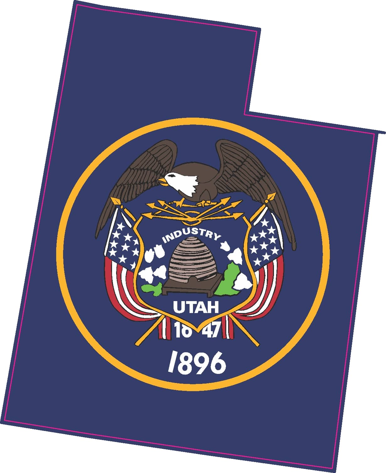 StickerTalk Die Cut Utah Flag Vinyl Sticker, 4.5 inches x 3.5 inches