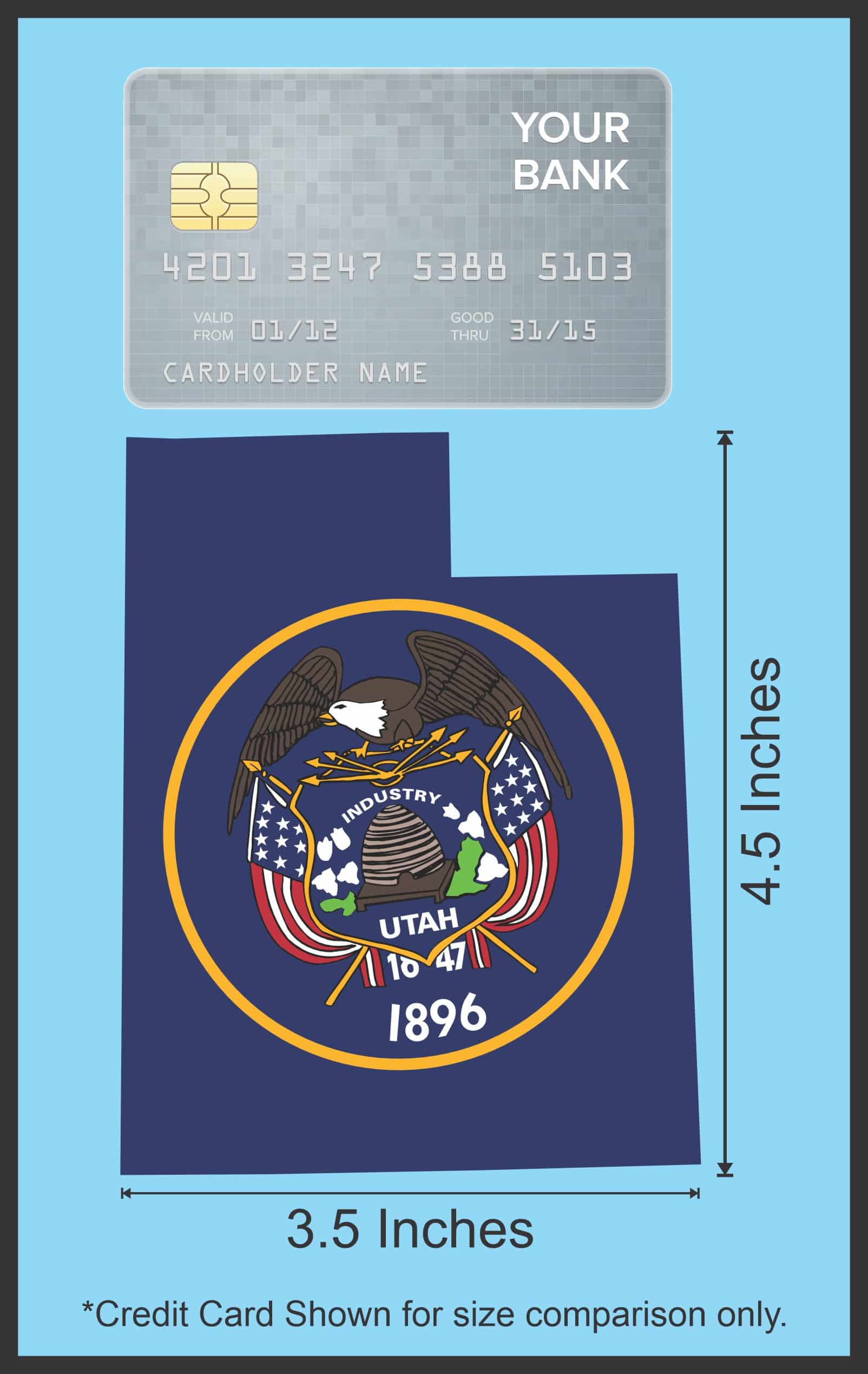 StickerTalk Die Cut Utah Flag Vinyl Sticker, 4.5 inches x 3.5 inches
