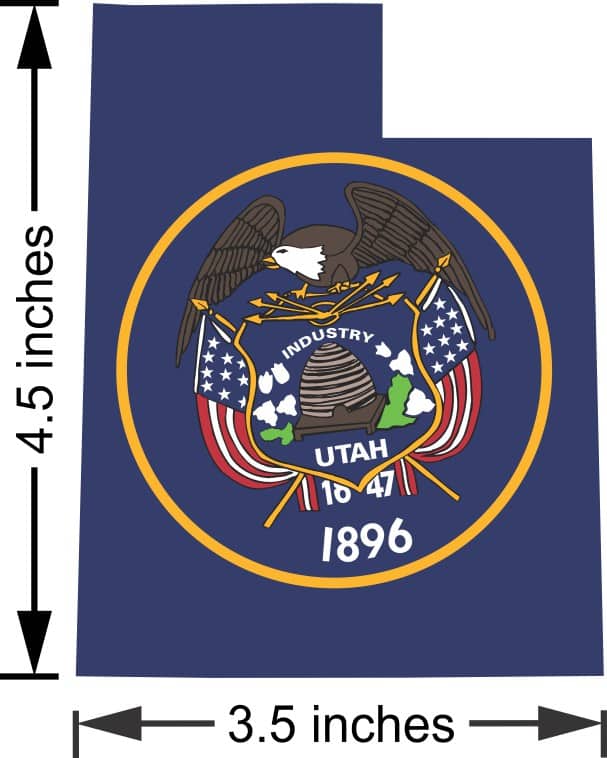StickerTalk Die Cut Utah Flag Vinyl Sticker, 4.5 inches x 3.5 inches