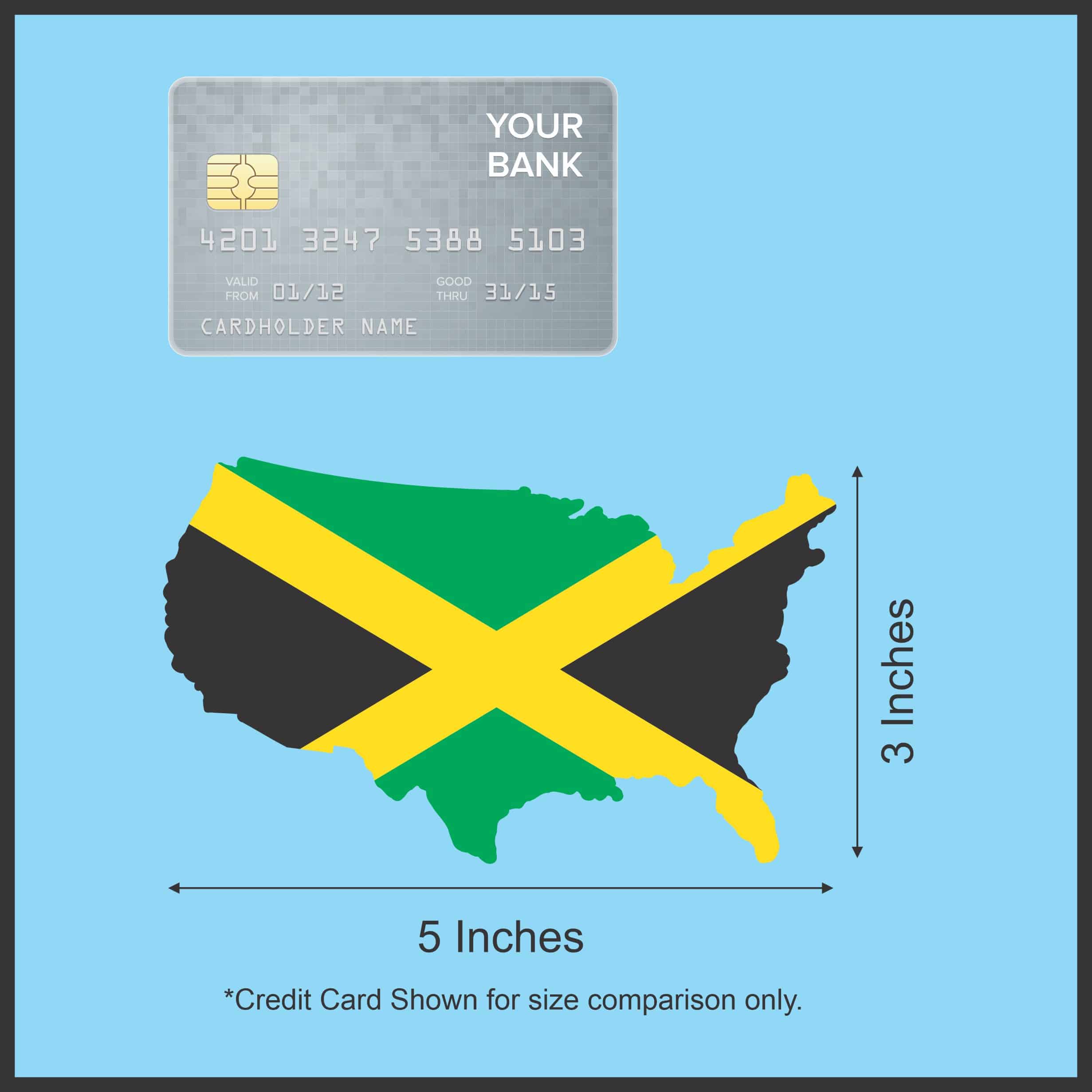 5in x 3in Die Cut USA Jamaica Flag Sticker - Image 6
