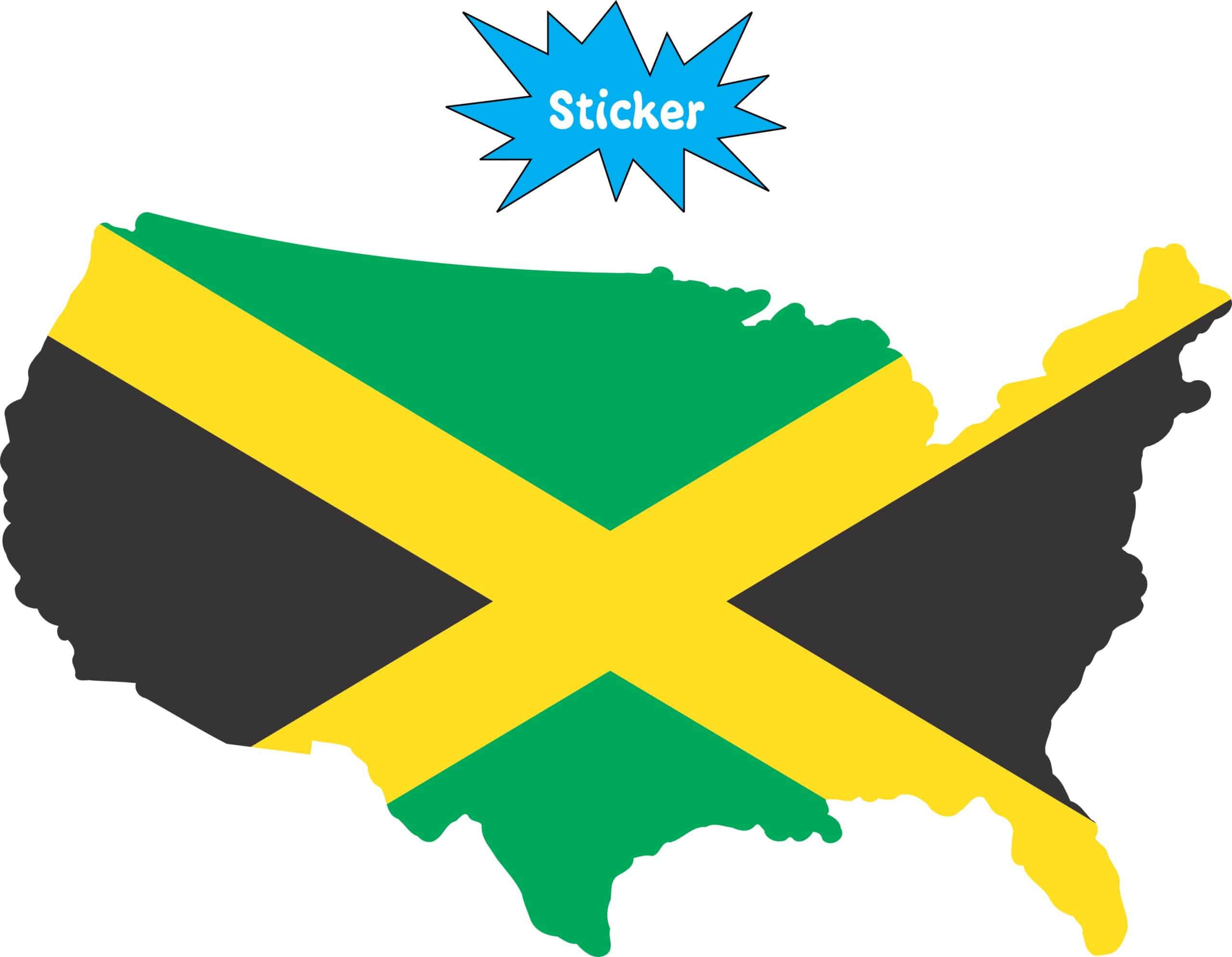 5in x 3in Die Cut USA Jamaica Flag Sticker - Image 3