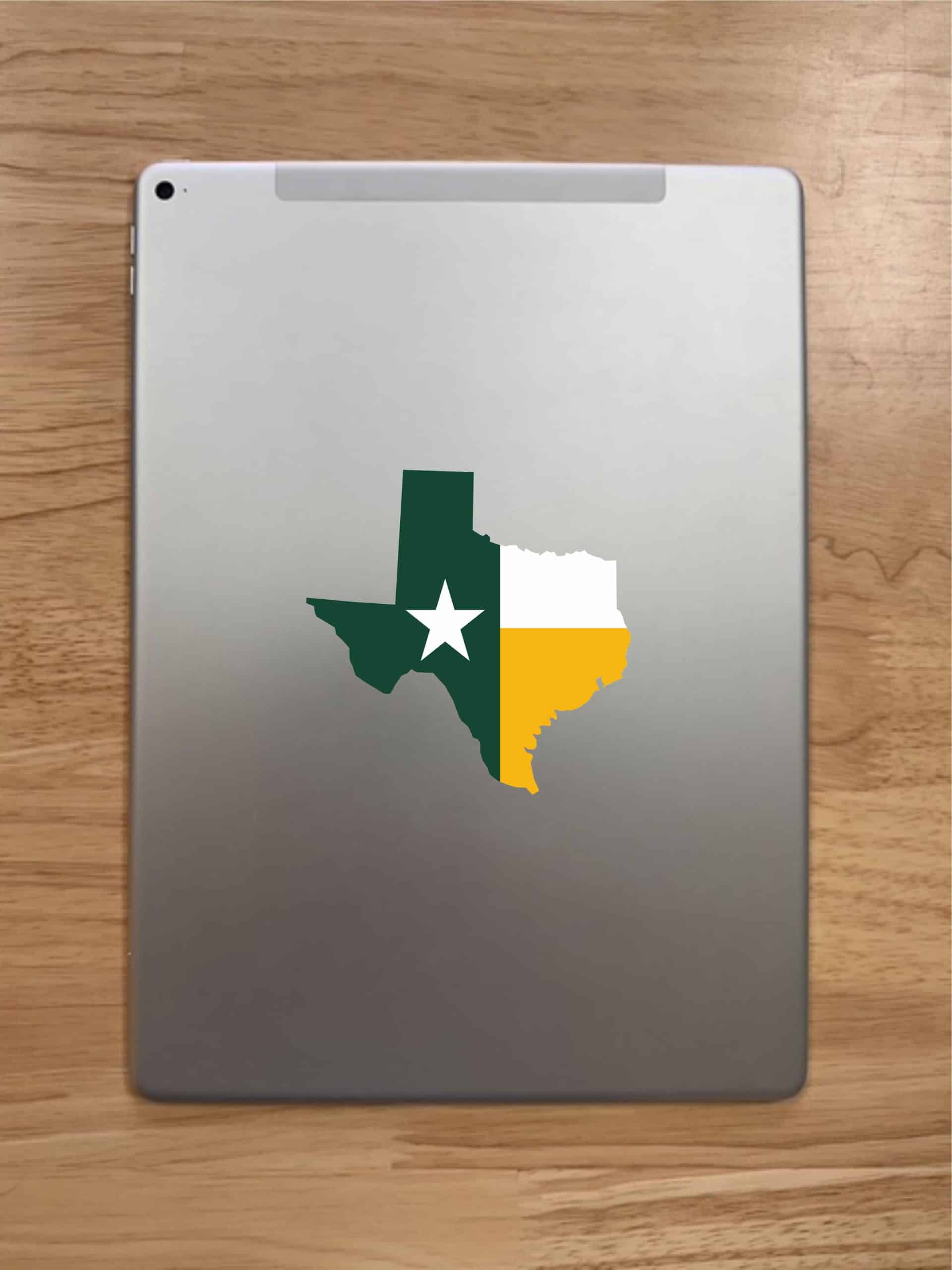 4in x 4in Die Cut Green and Gold Texas Flag Sticker - Image 7