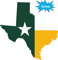 Alternative view of 4in x 4in Die Cut Green and Gold Texas Flag Sticker