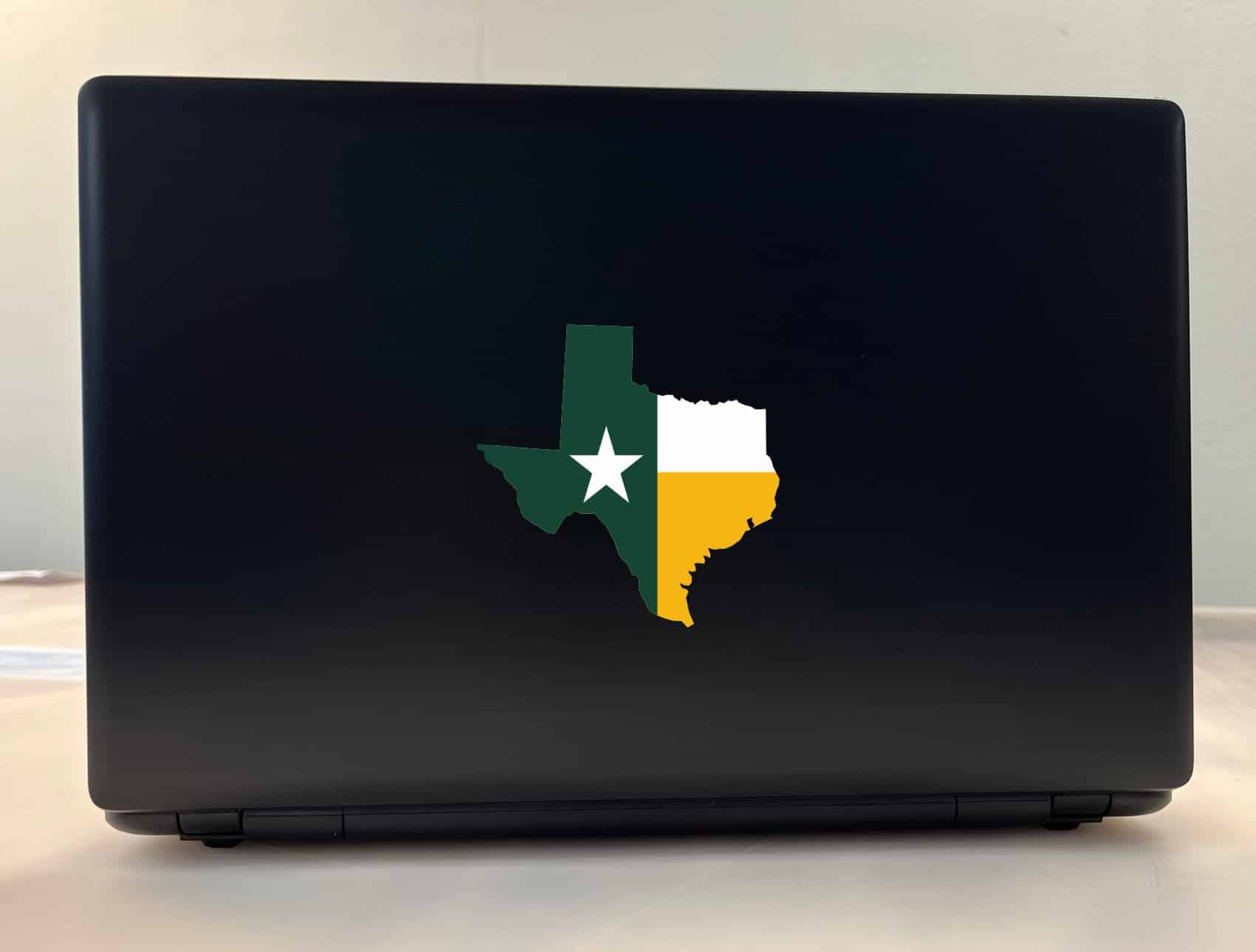 4in x 4in Die Cut Green and Gold Texas Flag Sticker - Image 3
