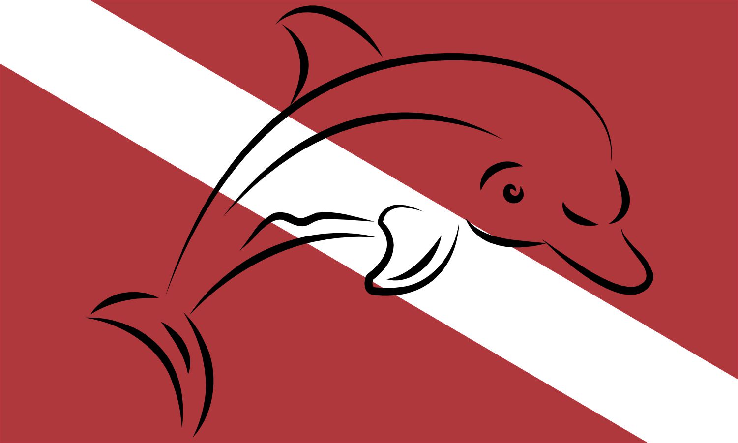 5in x 3in Dolphin Diver Down Flag Magnet