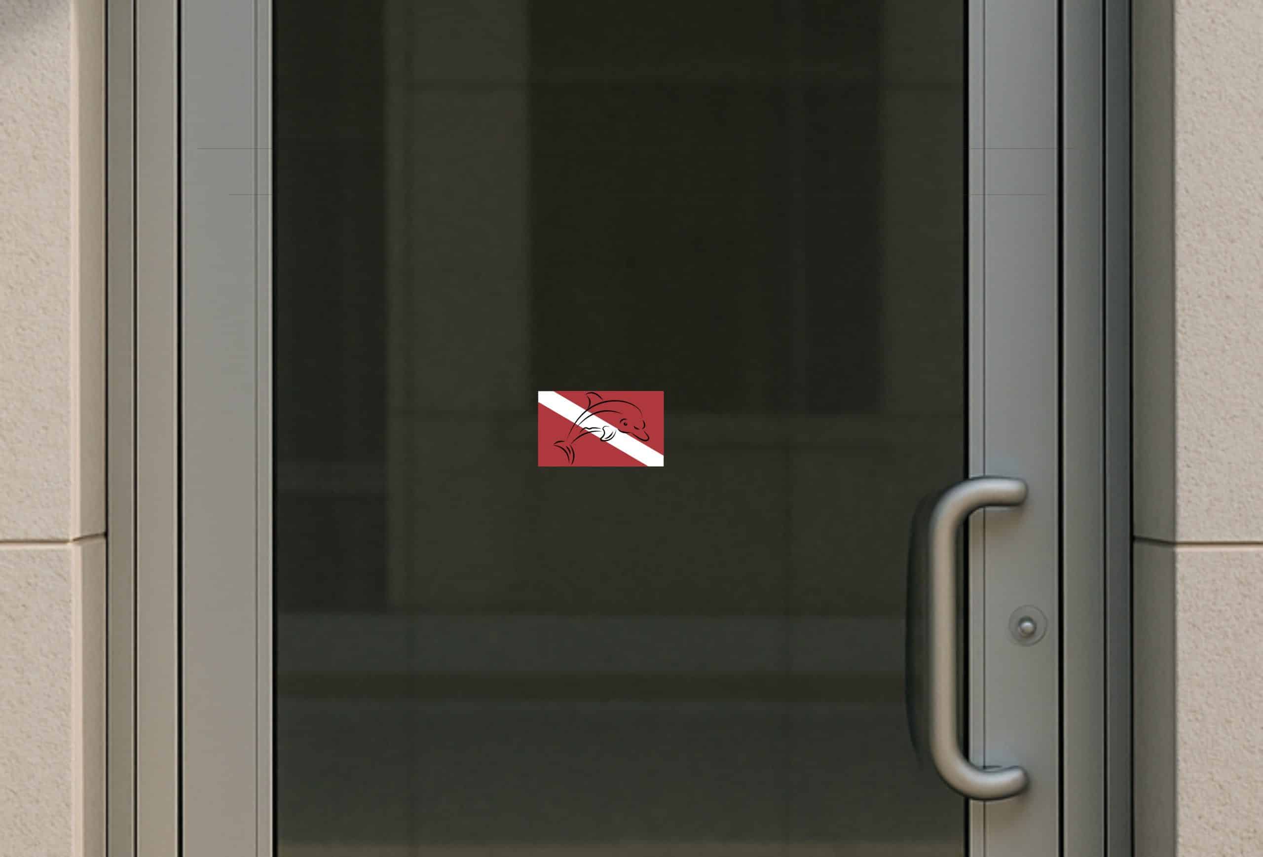 5in x 3in Dolphin Diver Down Flag Sticker - Image 6