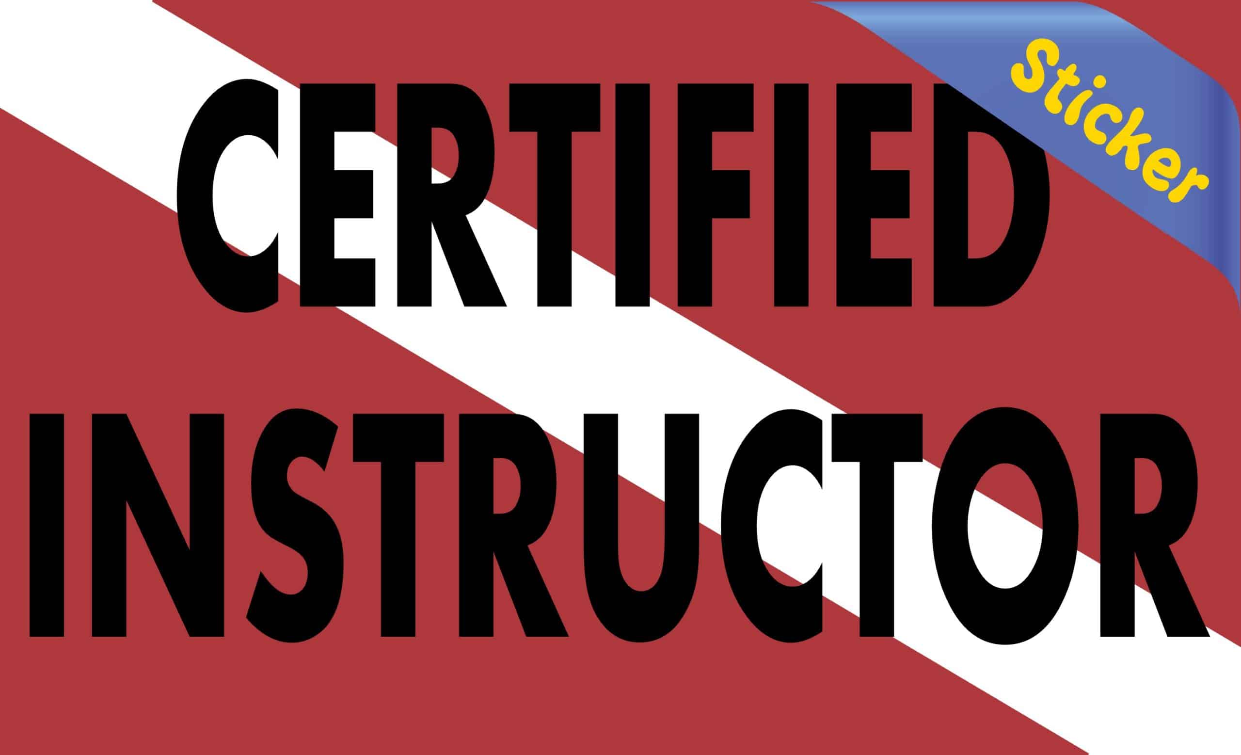 5in x 3in Certified Instructor Diver Down Sticker - Image 3