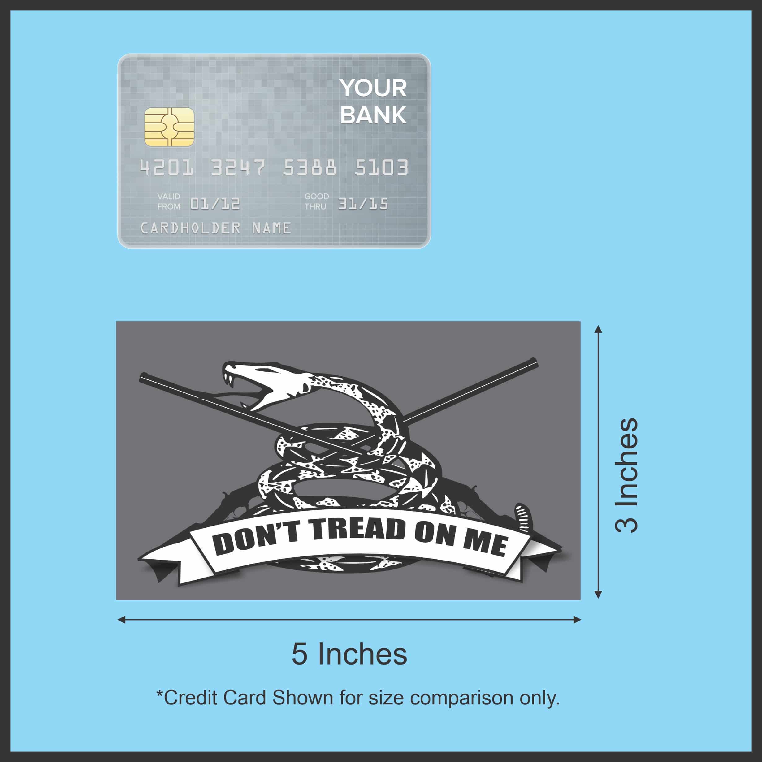 5in x 3in Gray Gadsden Flag Magnet - Image 5