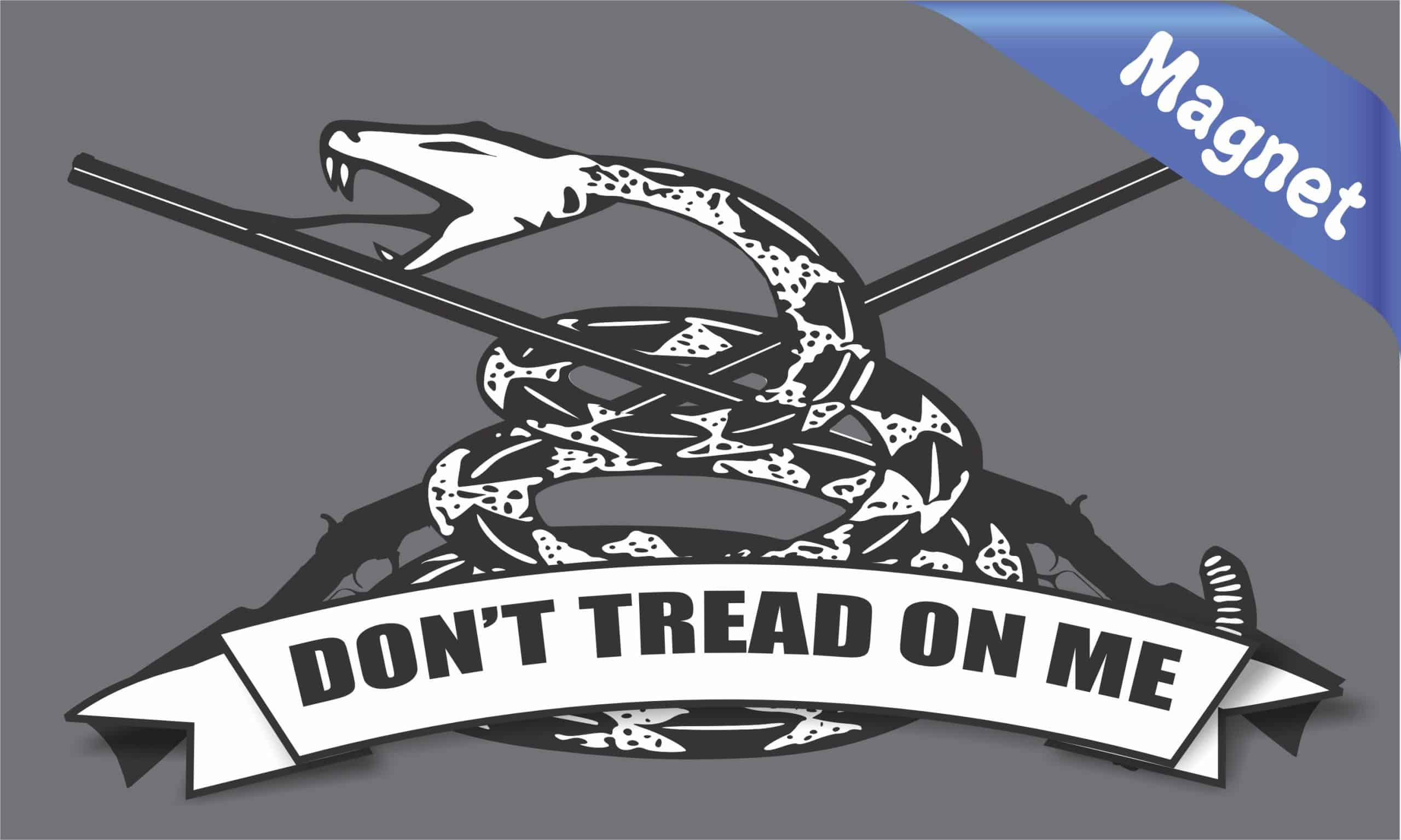 5in x 3in Gray Gadsden Flag Magnet - Image 4