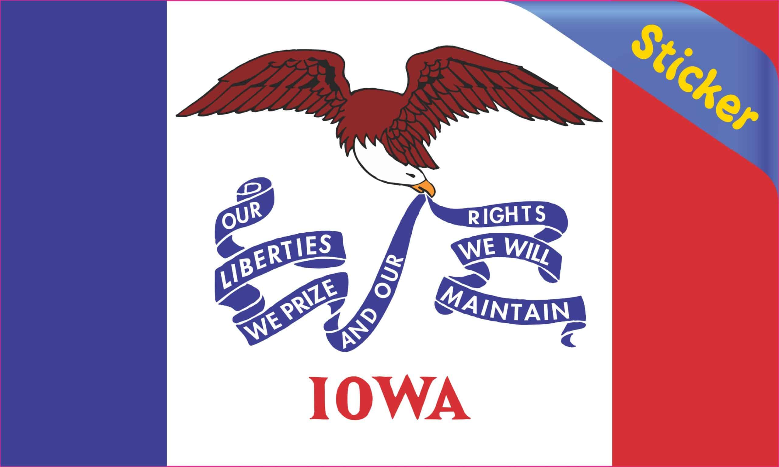 5in x 3in Iowa State Flag Sticker Vinyl Car Truck Bumper Decal S - Image 2