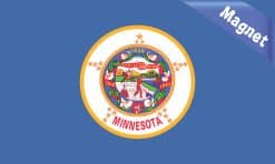 Alternative view of 5in x 3in Minnesota State Flag Magnet