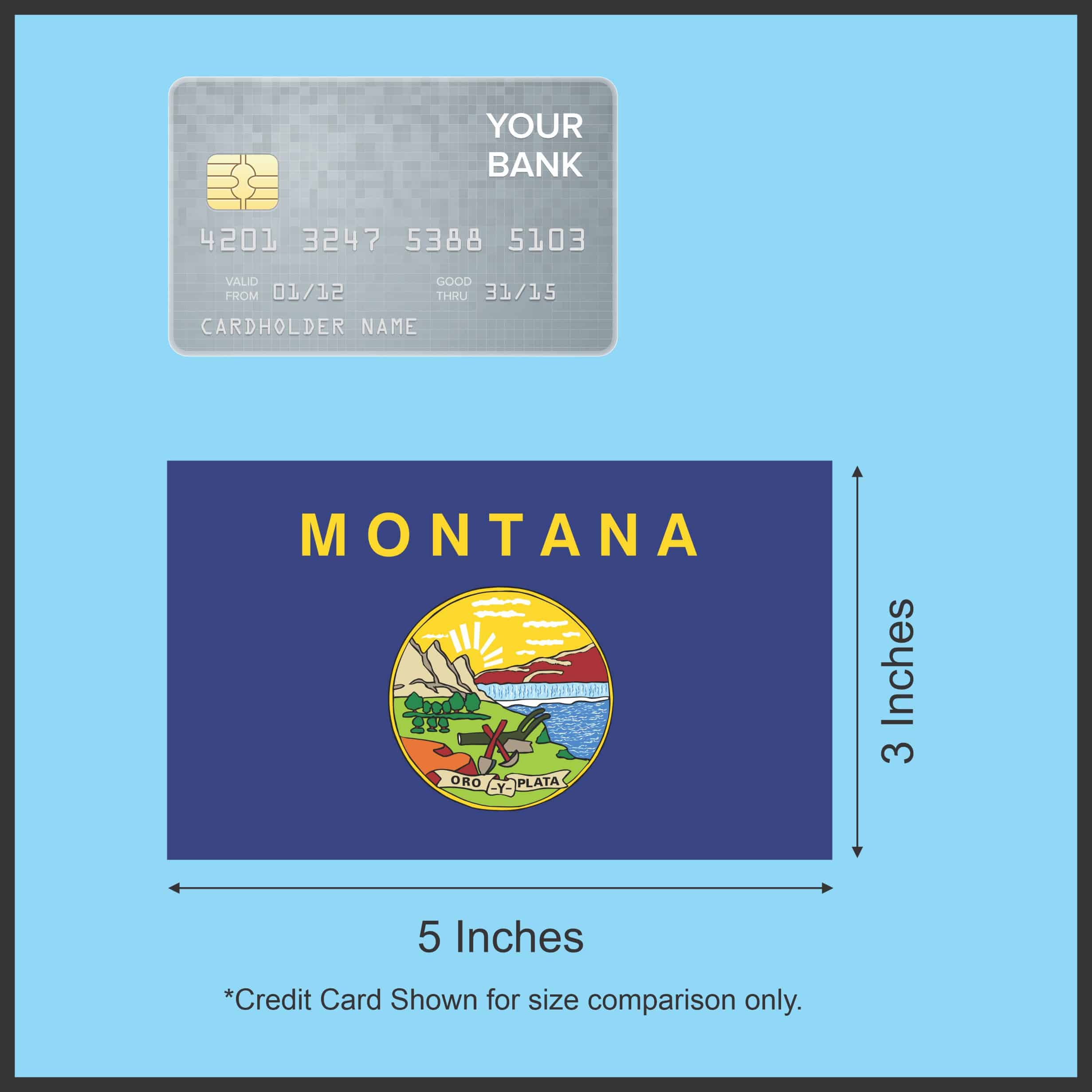 5in x 3in Montana State Flag Sticker - Image 6