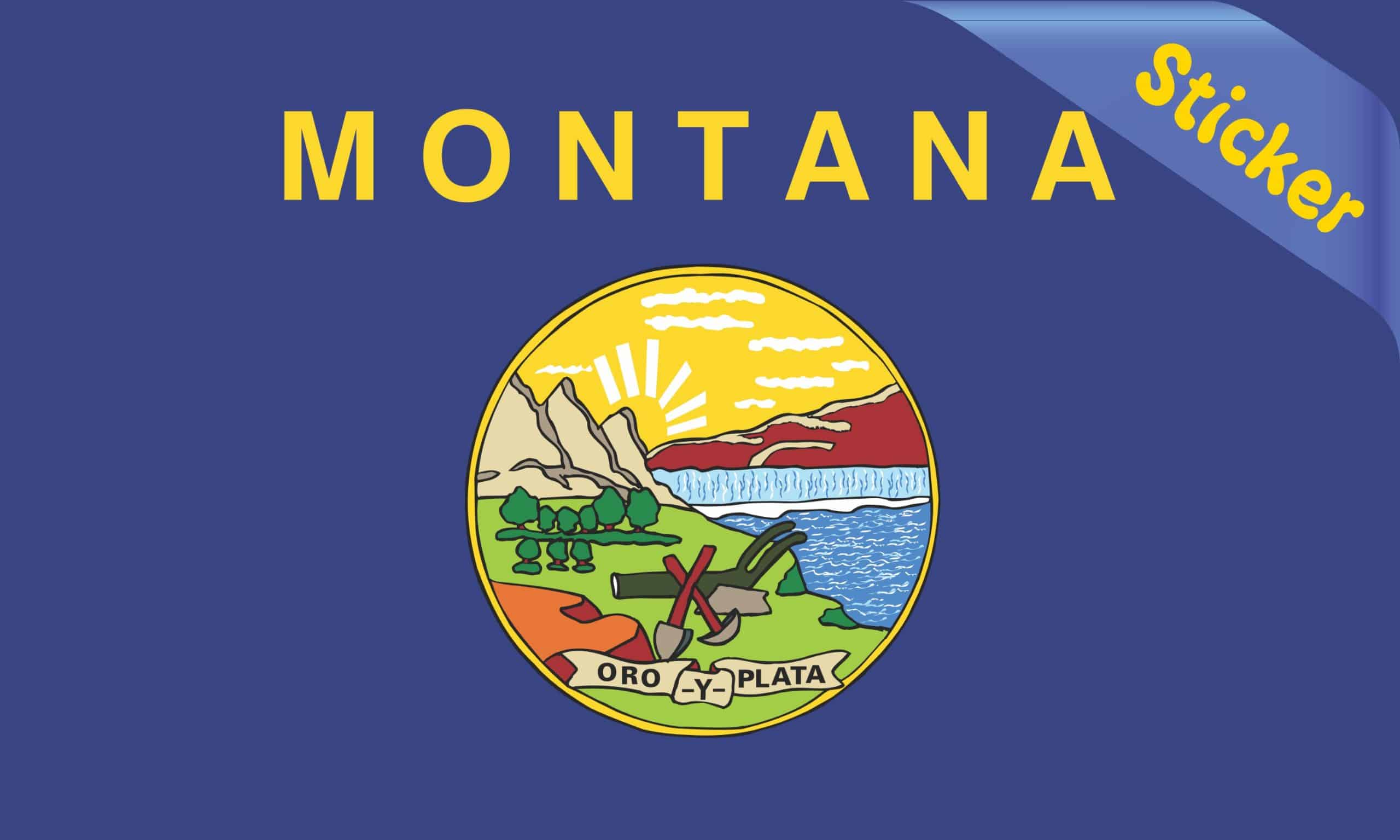 5in x 3in Montana State Flag Sticker - Image 3