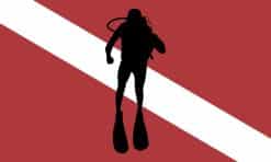 5in x 3in SCUBA Diver Down Flag Sticker