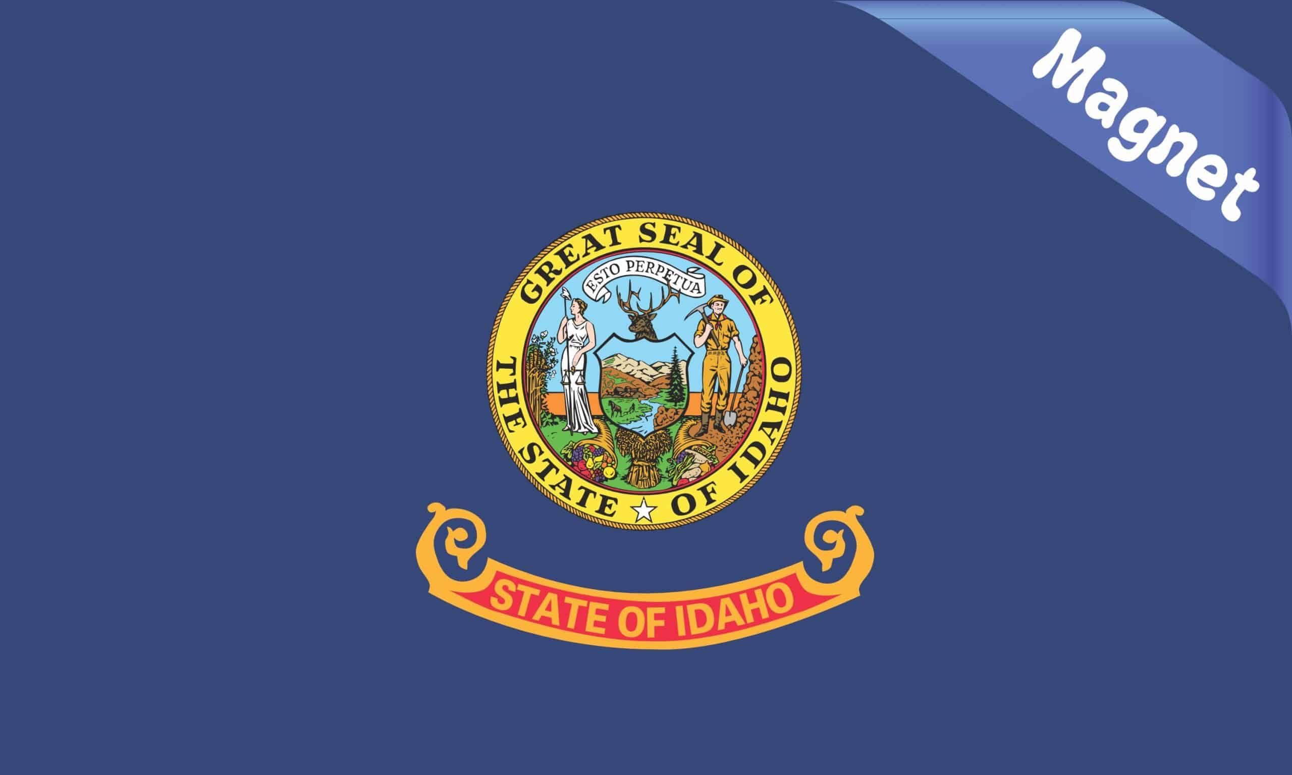 5in x 3in Idaho State Flag Vinyl Bumper magnet magnetic magnets - Image 2