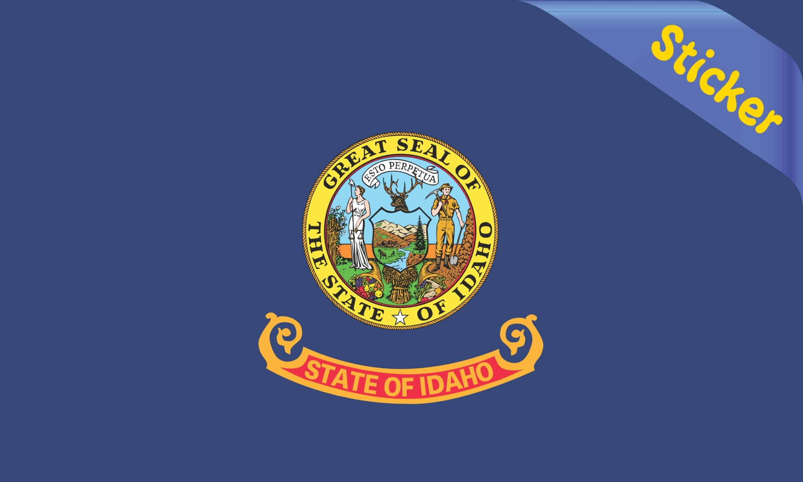 5in x 3in Idaho State Flag Vinyl Bumper Sticker Decal Window Sti - Image 2