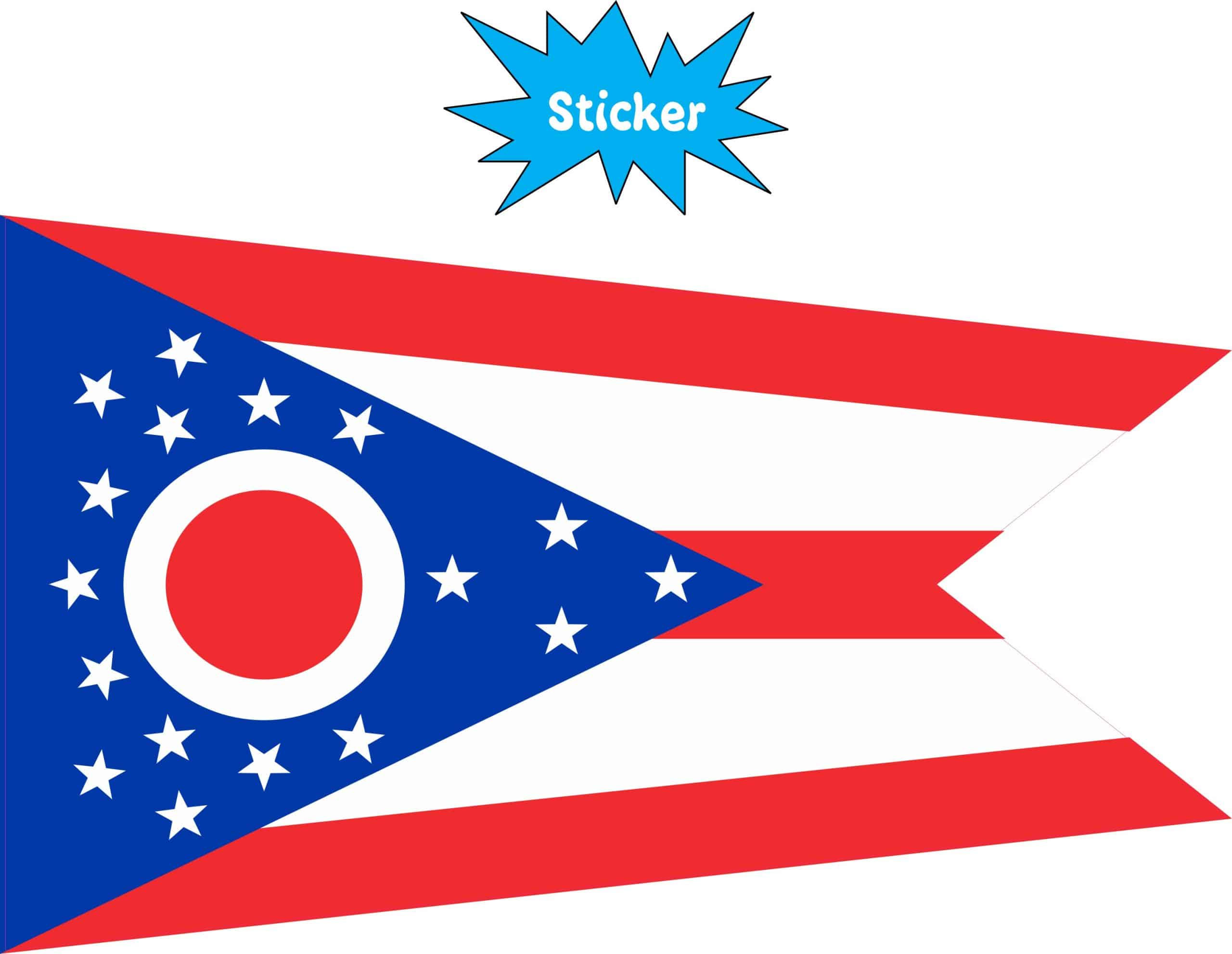 5in x 3in Ohio State Flag Bumper Sticker Decal Vinyl Window Stic - Image 2