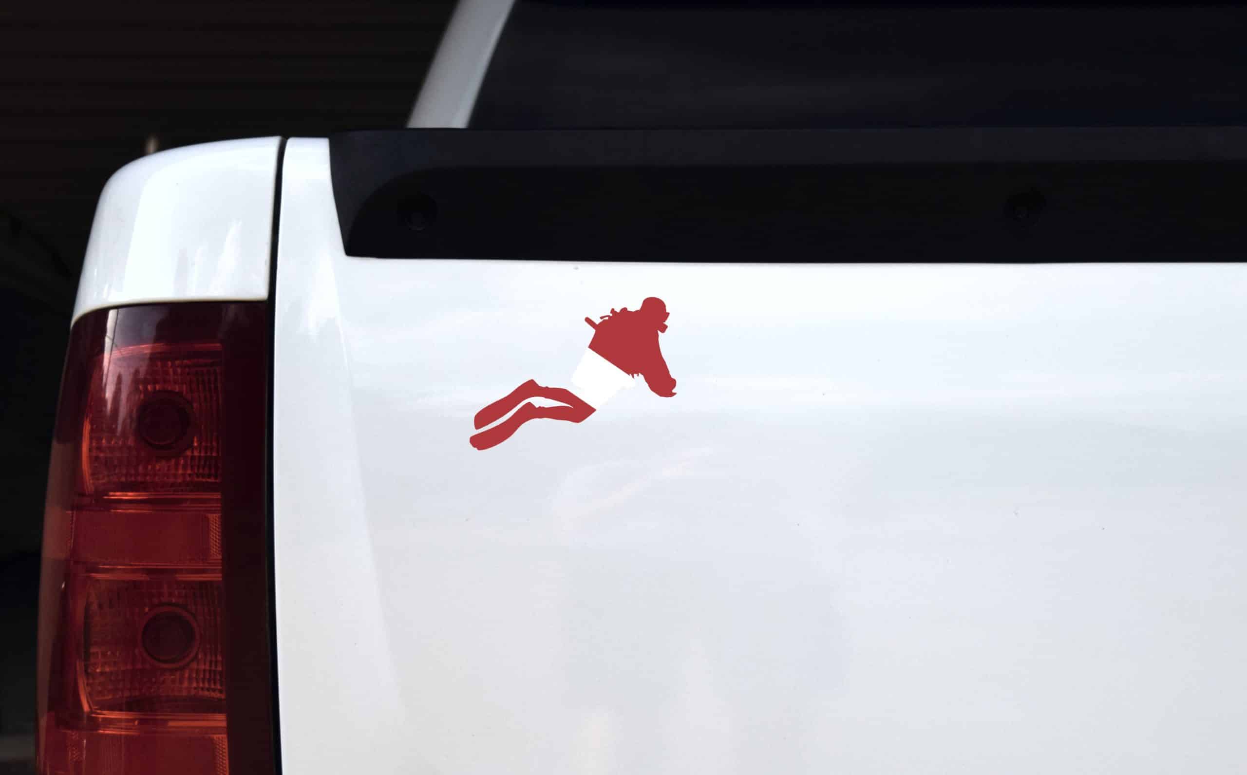 5in x 4.5in Die Cut Scuba Diver Bumper Sticker Decal Car Window Stickers Decals - Image 4