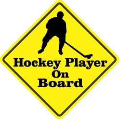 5in x 5in Hockey Player On Board Magnet