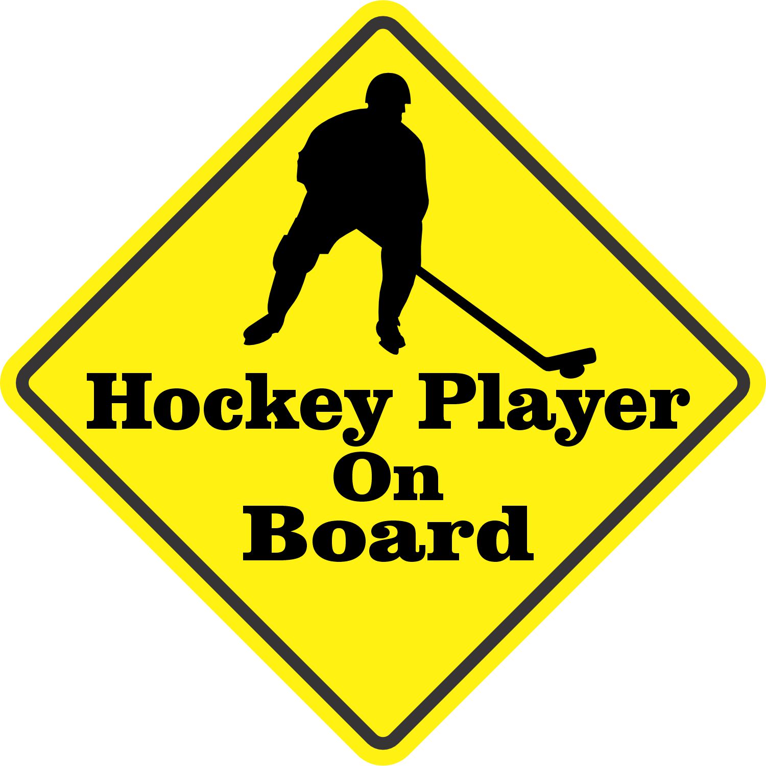 5in x 5in Hockey Player On Board Magnet