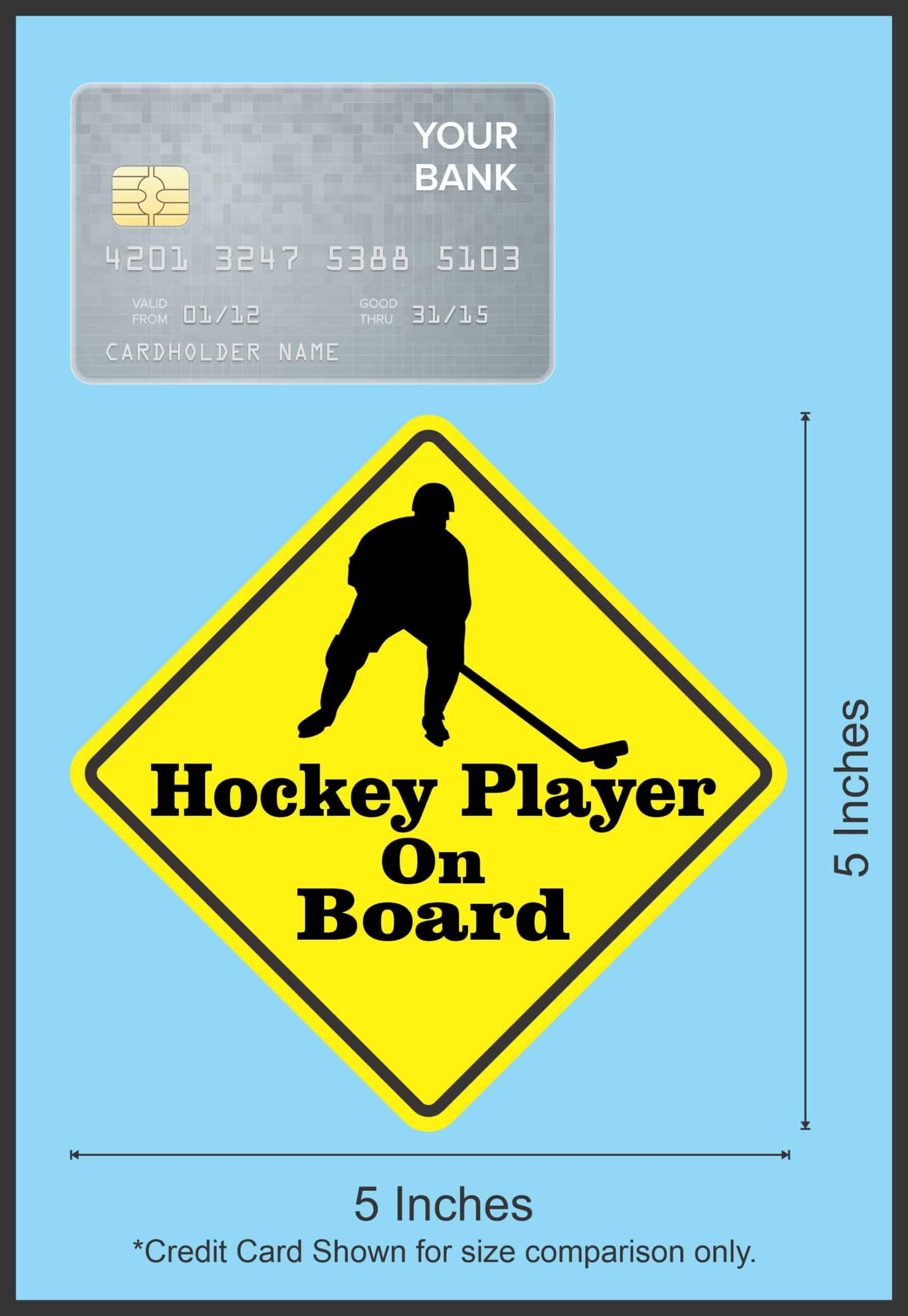 5in x 5in Hockey Player On Board Sticker - Image 6