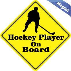 Alternative view of 5in x 5in Hockey Player On Board Magnet