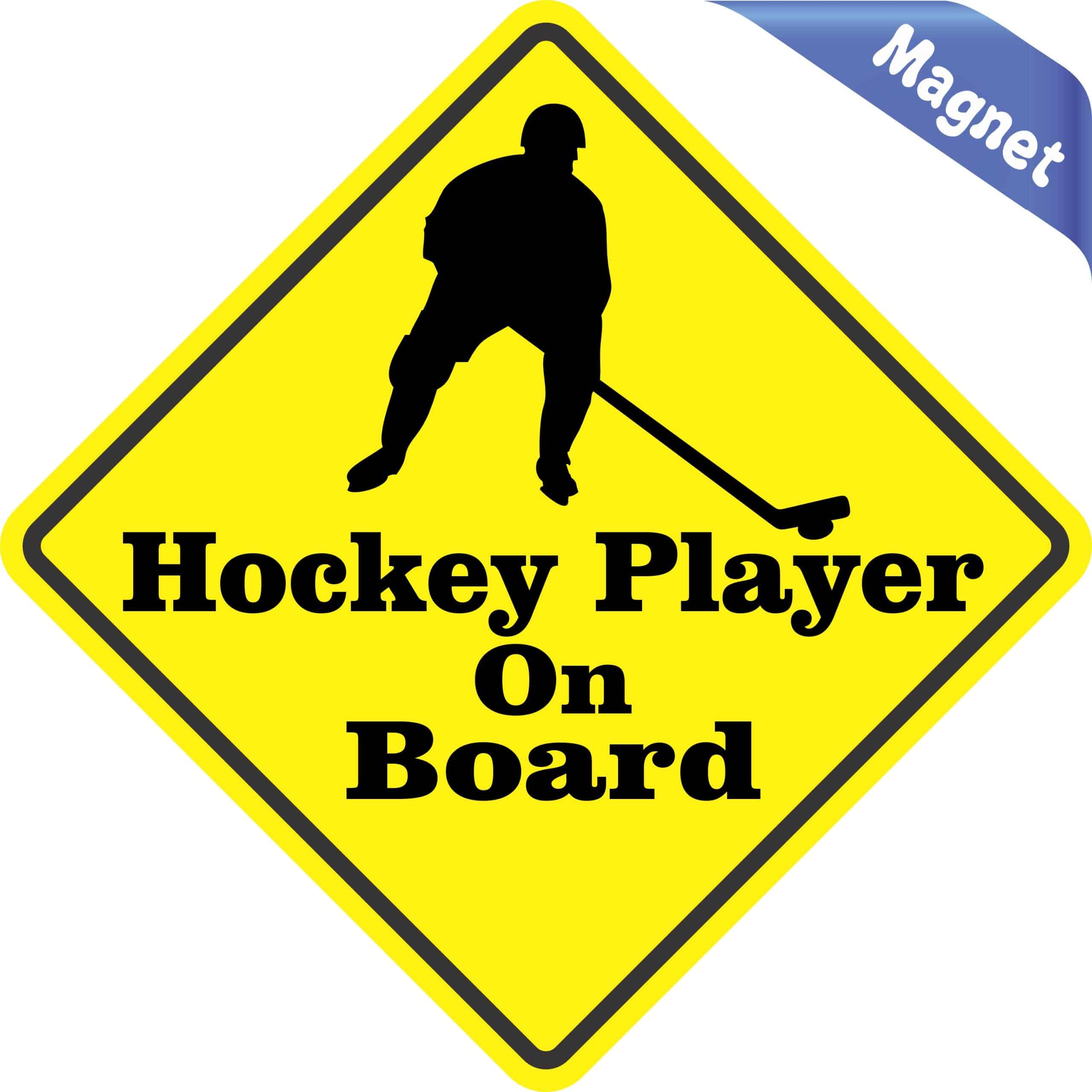5in x 5in Hockey Player On Board Magnet - Image 2
