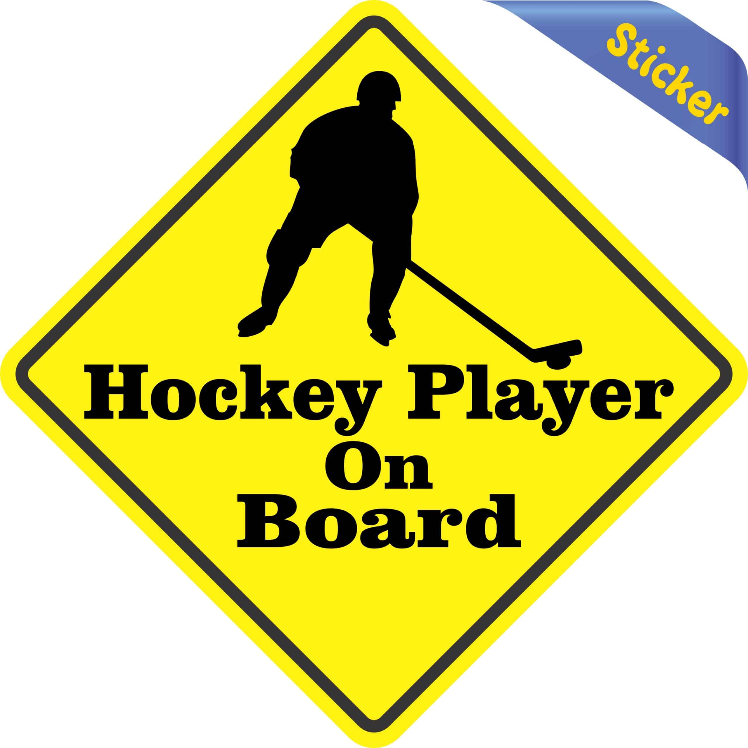 5in x 5in Hockey Player On Board Sticker - Image 2
