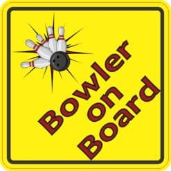 5in x 5in Bowler on Board Sticker