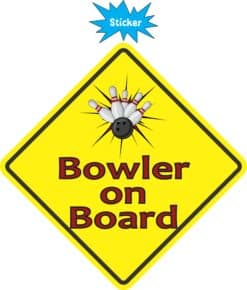 5in x 5in Bowler on Board Sticker