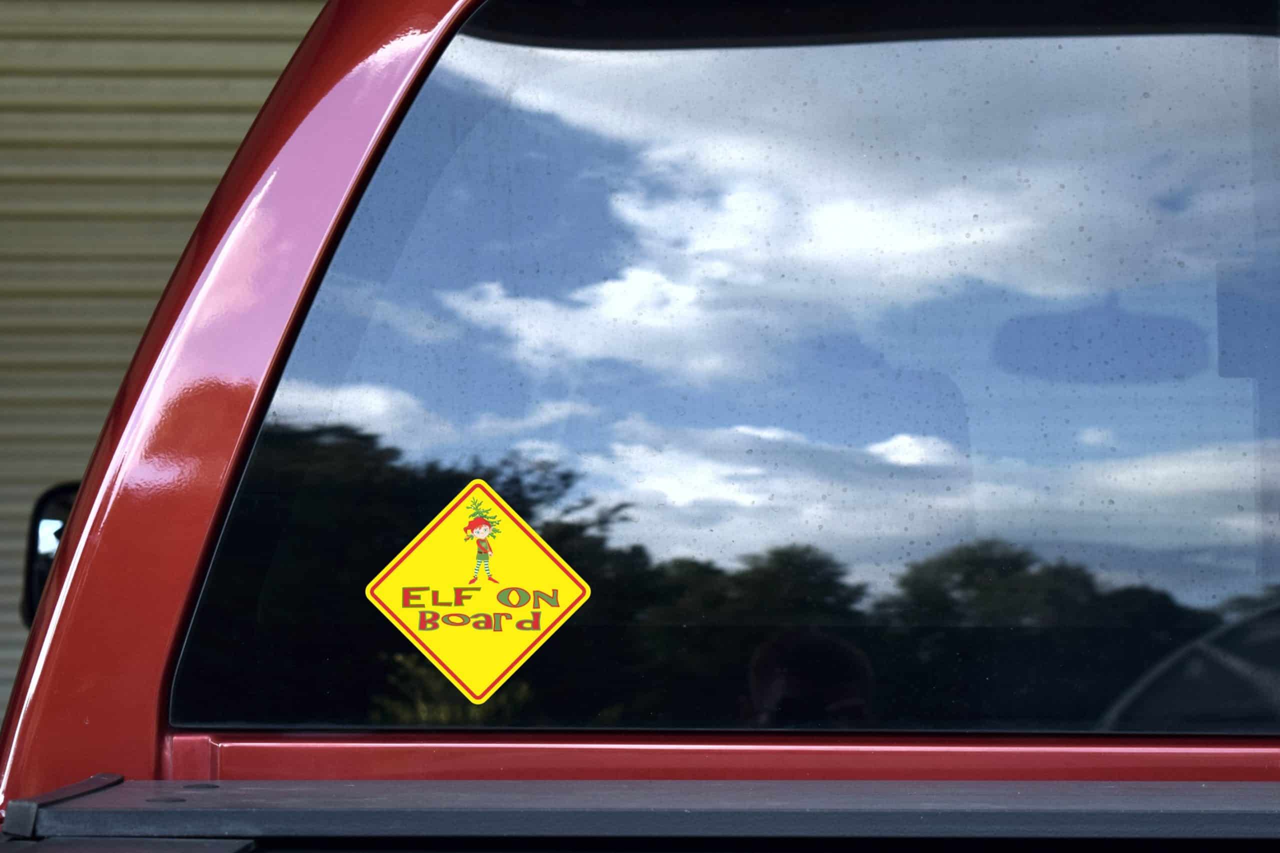 5in x 5in Elf On Board Sticker - Image 5