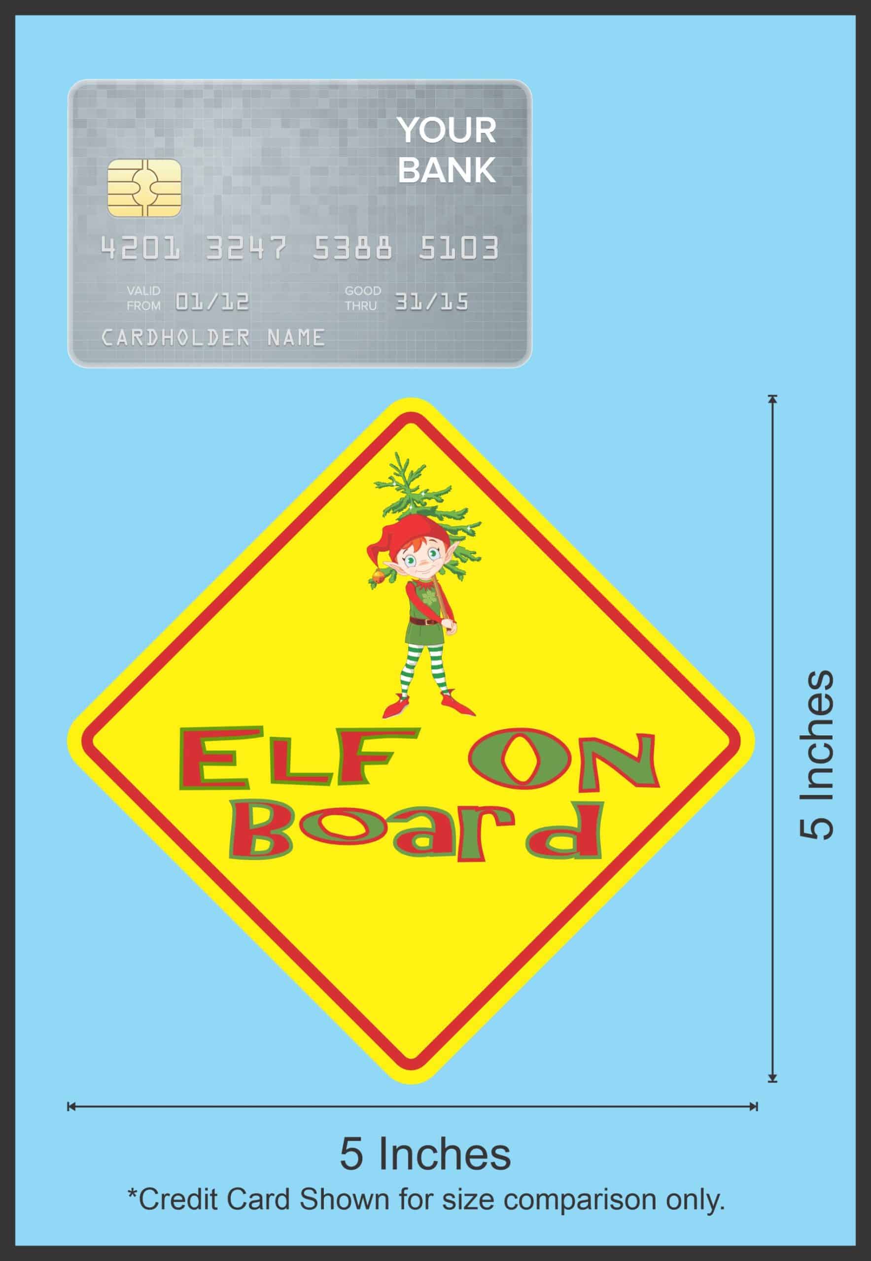 5in x 5in Elf On Board Magnet - Image 4