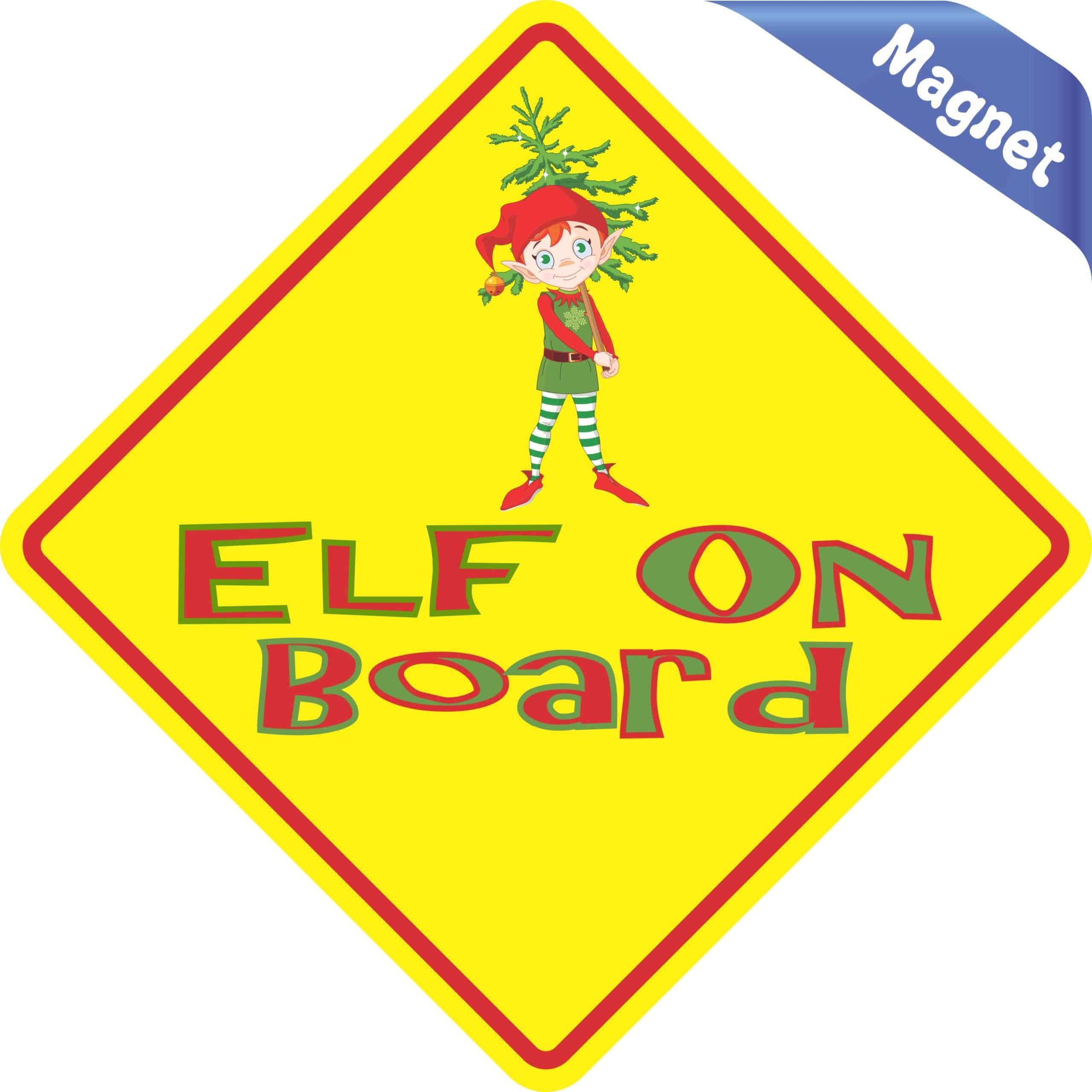 5in x 5in Elf On Board Magnet - Image 3